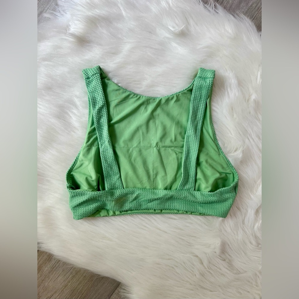 AERIE | Green Textured Bikini Crop Tank Top (M) - Picture 2 of 5